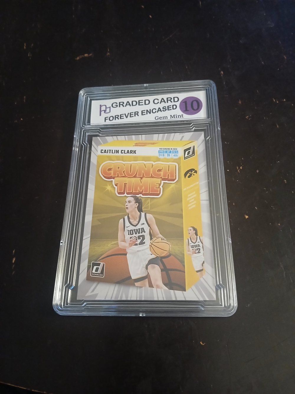 Donruss 'Crunch Time' Trading Card - Yellow - Caitlin Clark Rookie (Encased)
